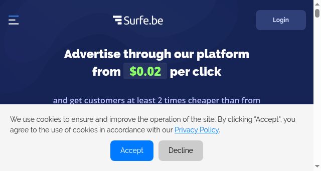 Screenshot of surfe.be