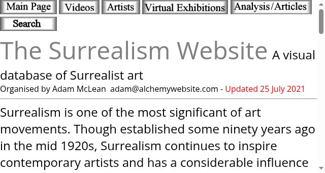 Screenshot of surrealism.website