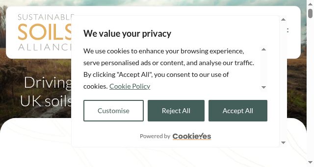 Screenshot of sustainablesoils.org