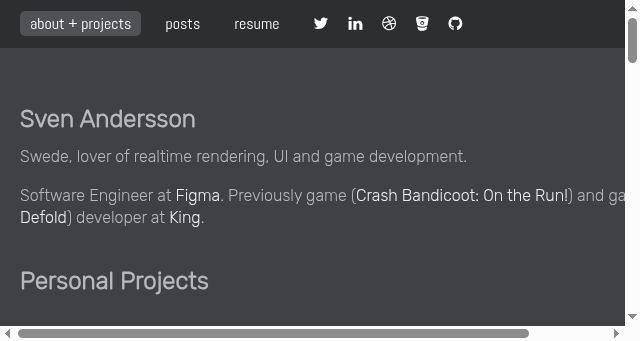 Screenshot of svenandersson.se