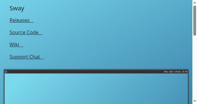 Screenshot of swaywm.org