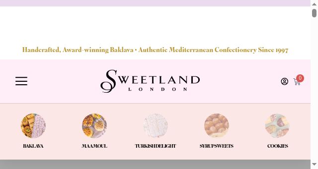 Screenshot of sweetlandlondon.com