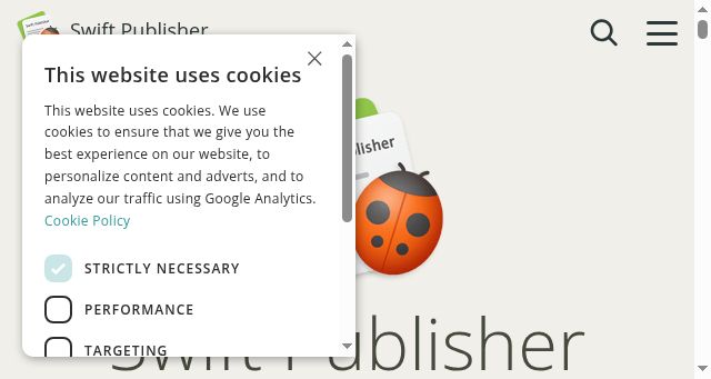 Screenshot of swiftpublisher.com
