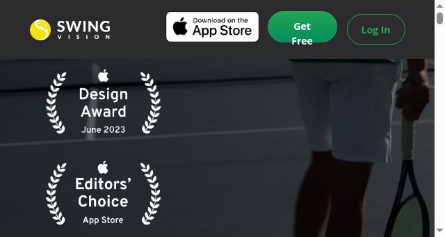 Screenshot of swing.vision