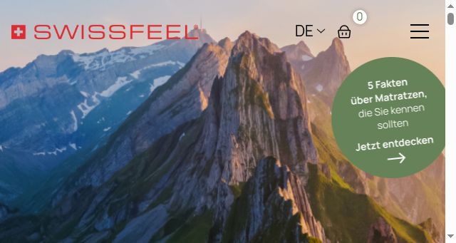 Screenshot of swissfeel.com