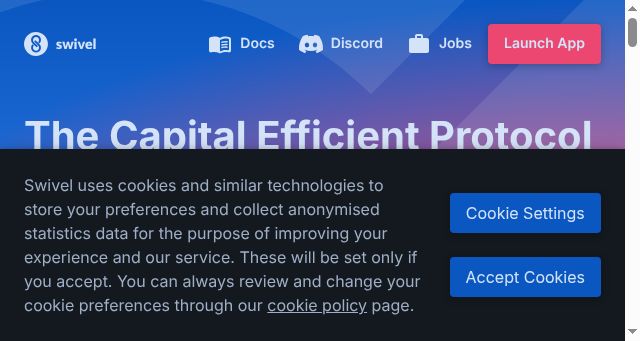 Screenshot of swivel.finance