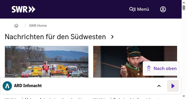 Screenshot of swr.de