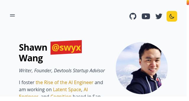 Screenshot of swyx.io