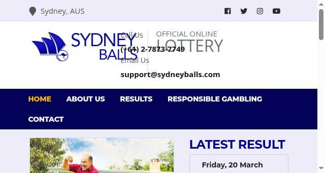 Screenshot of sydneyballs.com