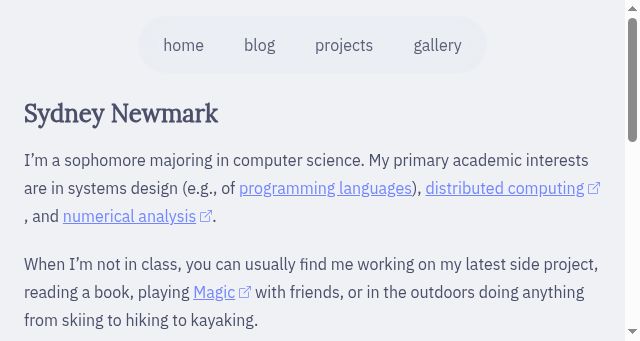 Screenshot of sydneyn.dev