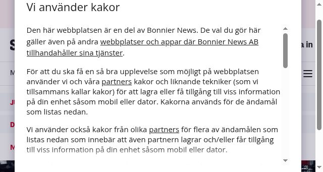 Screenshot of sydsvenskan.se