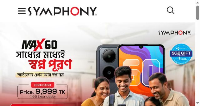 Screenshot of symphony-mobile.com