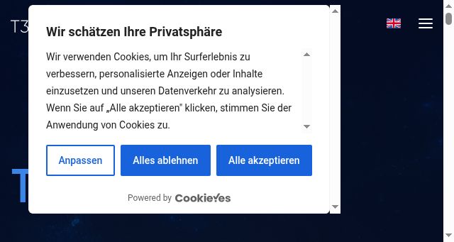 Screenshot of t3planet.de