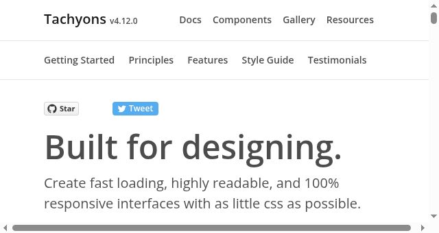 Screenshot of tachyons.io