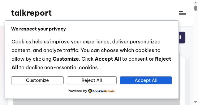 Screenshot of talkreport.co.uk