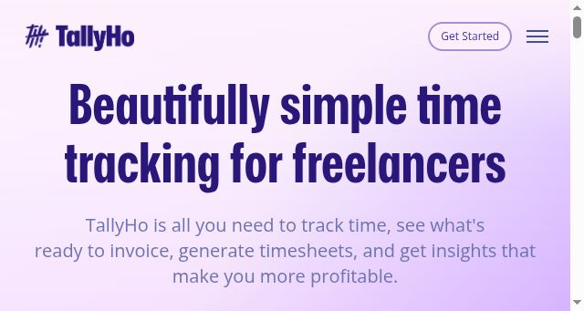 Screenshot of tallyho.app