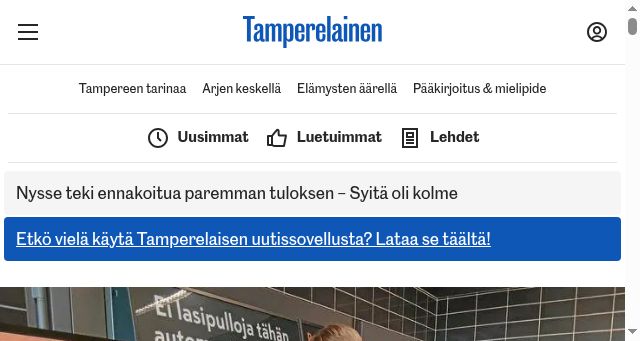 Screenshot of tamperelainen.fi