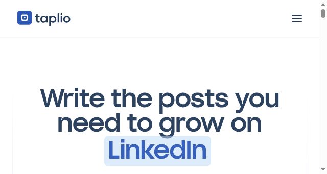 Screenshot of taplio.com