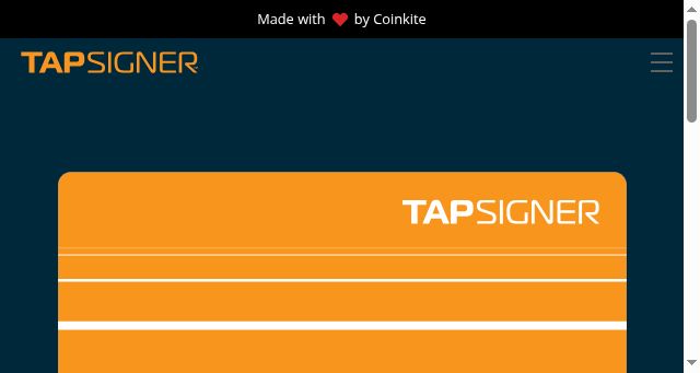 Screenshot of tapsigner.com