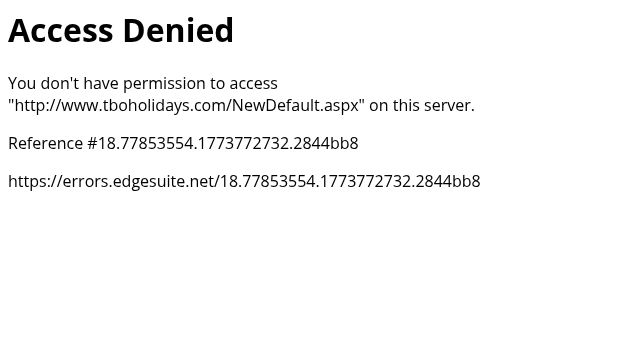 Screenshot of tboholidays.com