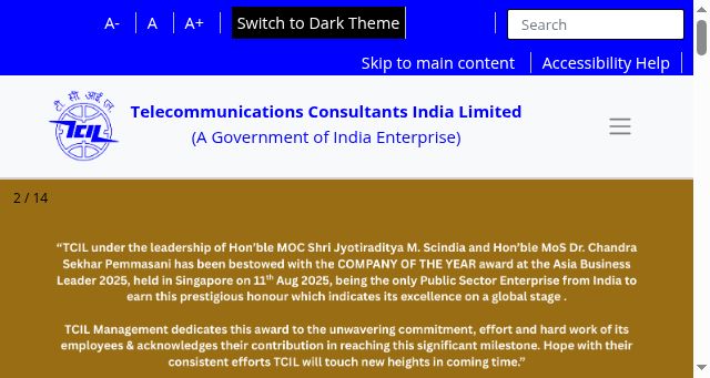 Screenshot of tcil.net.in