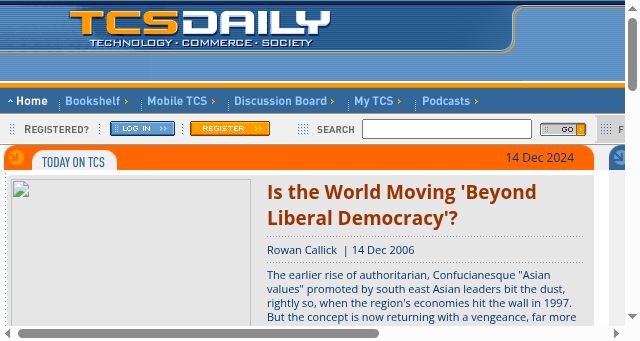 Screenshot of tcsdaily.com