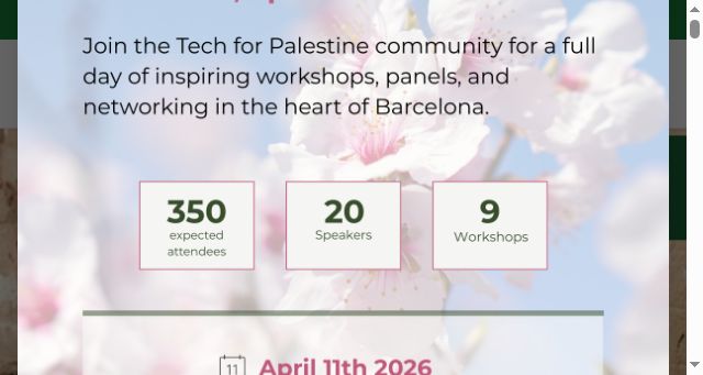 Screenshot of techforpalestine.org