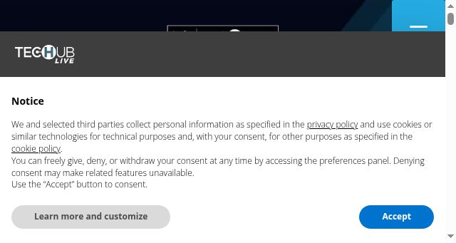 Screenshot of techhublive.com