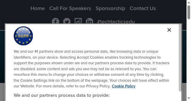 Screenshot of techtacticsineducation.com