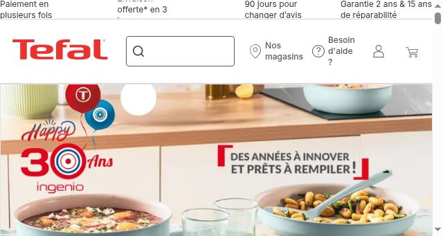 Screenshot of tefal.fr
