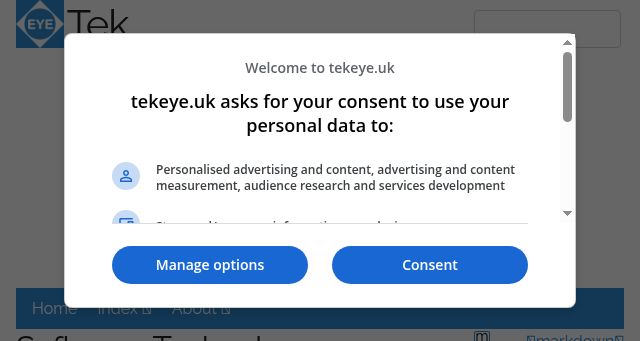 Screenshot of tekeye.uk