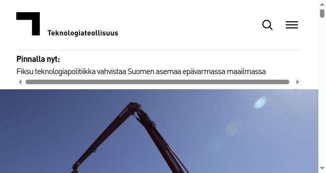 Screenshot of teknologiateollisuus.fi