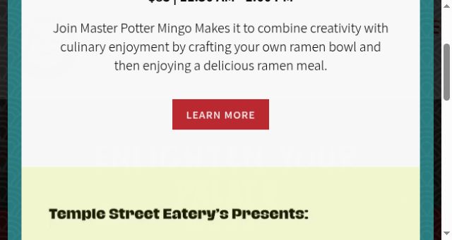 Screenshot of templestreeteatery.com