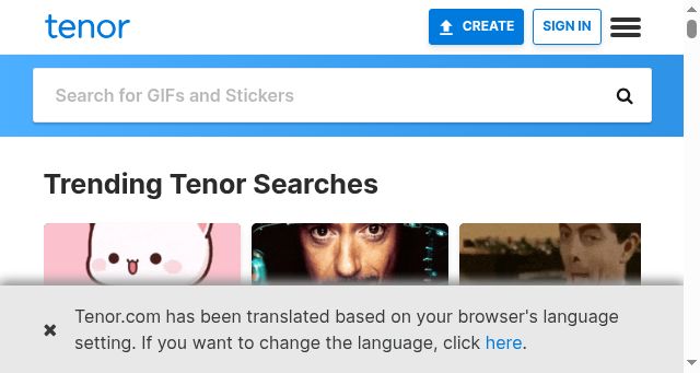 Screenshot of tenor.com