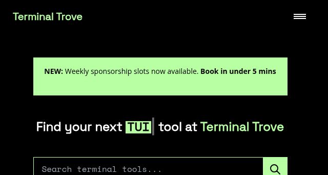 Screenshot of terminaltrove.com