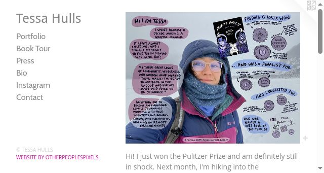 Screenshot of tessahulls.com