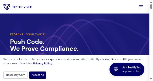 Screenshot of testifysec.com