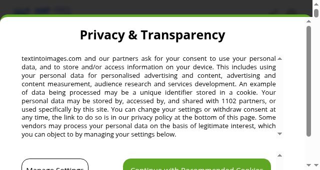 Screenshot of textintoimages.com