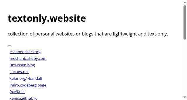 Screenshot of textonly.website