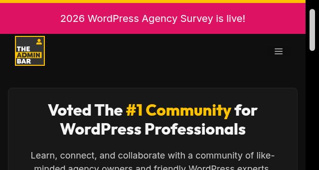 Screenshot of theadminbar.com