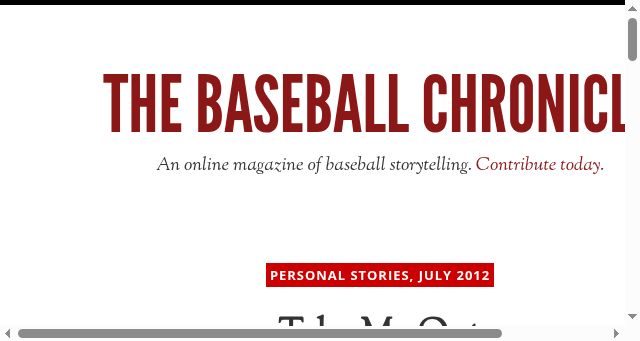 Screenshot of thebaseballchronicle.com