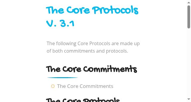 Screenshot of thecoreprotocols.org