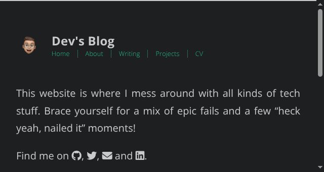 Screenshot of thedevmanek.com