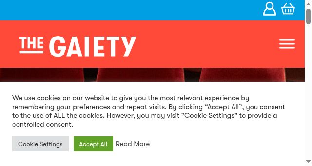 Screenshot of thegaiety.co.uk