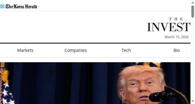 Screenshot of theinvestor.co.kr