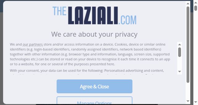 Screenshot of thelaziali.com