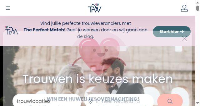 Screenshot of theperfectwedding.nl