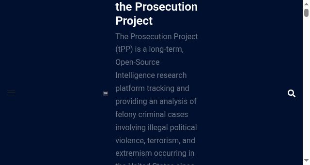 Screenshot of theprosecutionproject.org