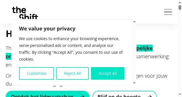 Screenshot of theshift.be