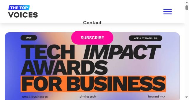 Screenshot of thetopvoices.com